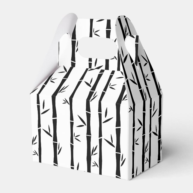 Bamboo Black and White Custom Favor Box (Front Side)