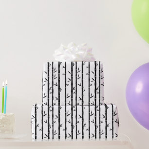 Bamboo Black and White Custom Wrapping Paper