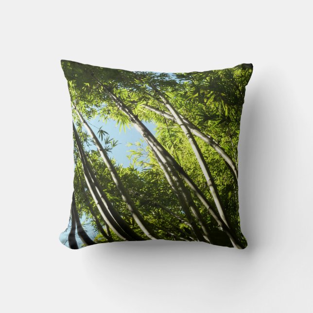Bamboo Botanical Nature Throw Pillow (Front)