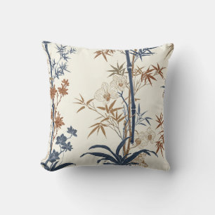 Bamboo botanical pillowcases throw pillow