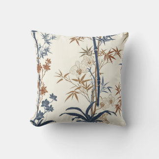 Bamboo botanical pillowcases throw pillow