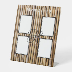Bamboo design Four Photo Display HAMbyWG Pedestal Sign