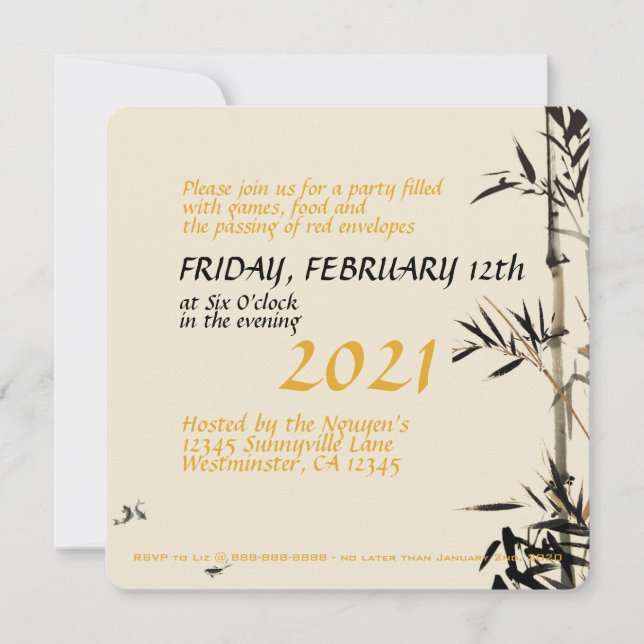 Bamboo Fishes Vietnamese New Year Party SFC Announcement (Front)