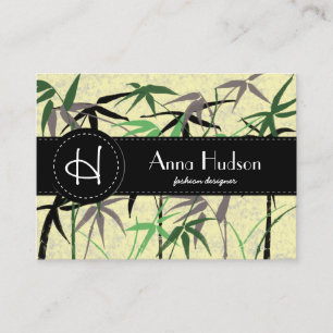 Bamboo Foliage, Leaves, Shoots - Green Yellow Business Card
