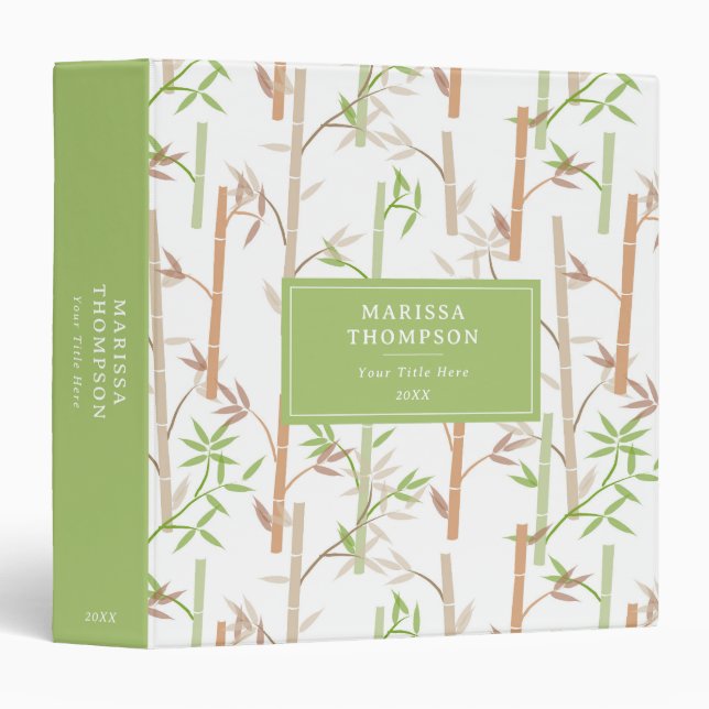Bamboo Foliage Oriental Greenery Leaves Binder (Front/Spine)