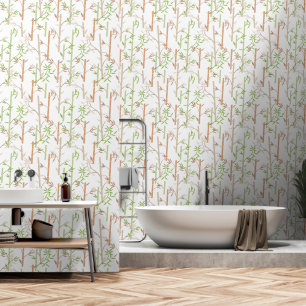 Bamboo Foliage Oriental Greenery Leaves Wallpaper