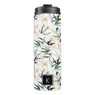 Bamboo Foliage Pattern Monogram Thermal Tumbler