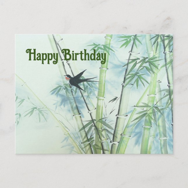 Bamboo Forest - green Postcard (Front)