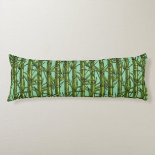 Bamboo forest in green body pillow