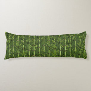 Bamboo forest in green body pillow