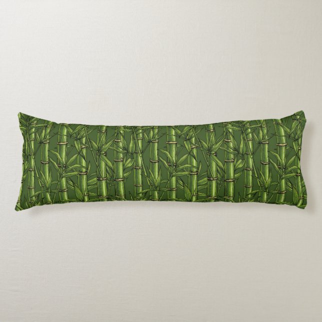 Bamboo forest in green body pillow (Front)