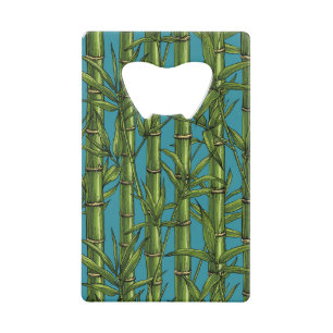 Bamboo forest in green credit card bottle opener