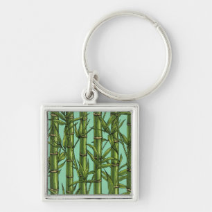 Bamboo forest in green keychain