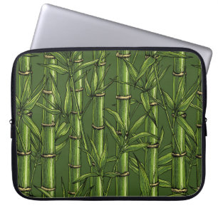 Bamboo forest in green laptop sleeve