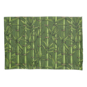 Bamboo forest in green pillowcase
