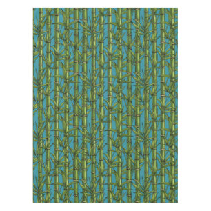 Bamboo forest in green tablecloth