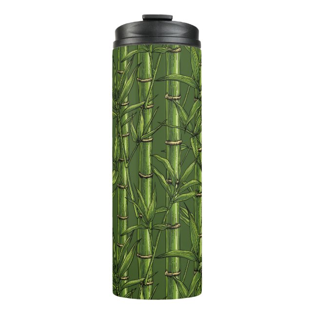 Bamboo forest in green thermal tumbler (Front)