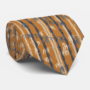 Bamboo Forest Mid Century Modern Rust Tie