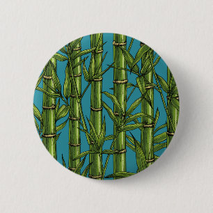 Bamboo forest on blue 2 inch round button
