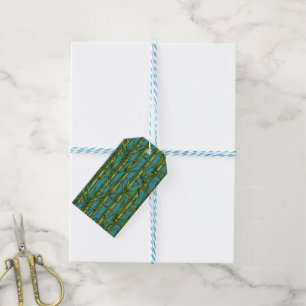 Bamboo forest on blue gift tags
