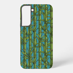 Bamboo forest on blue samsung galaxy case