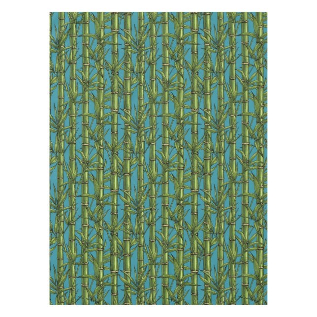 Bamboo forest on blue tablecloth (Front)