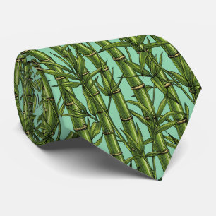 Bamboo forest on light blue tie