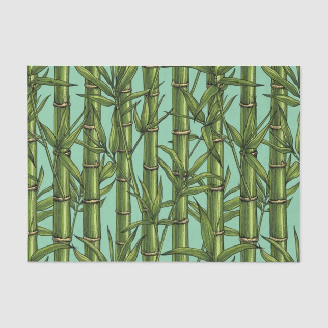 Bamboo forest on light blue tissue paper (Front)