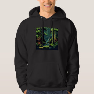 Bamboo Forest Pixelated Escape Old Computer game s Hoodie