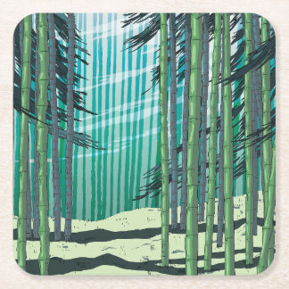 Bamboo Forest Square Paper Coaster