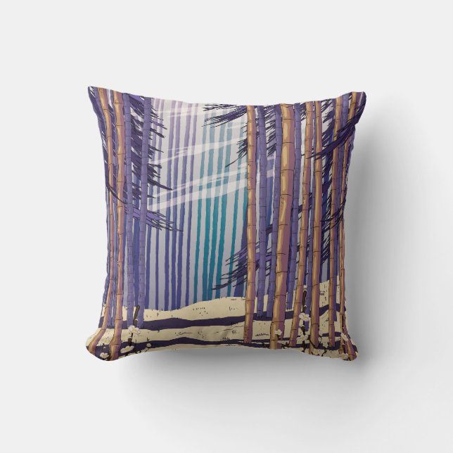 Bamboo Forest Throw Pillow (Front)