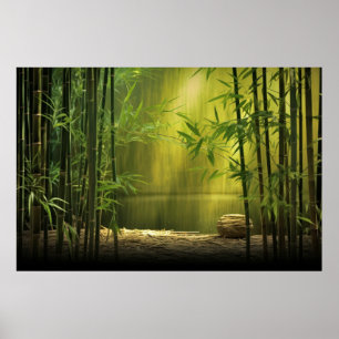 Bamboo Forest Tranquil Peaceful Nature  Poster