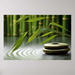 Bamboo Forest Tranquil Peaceful Nature Poster
