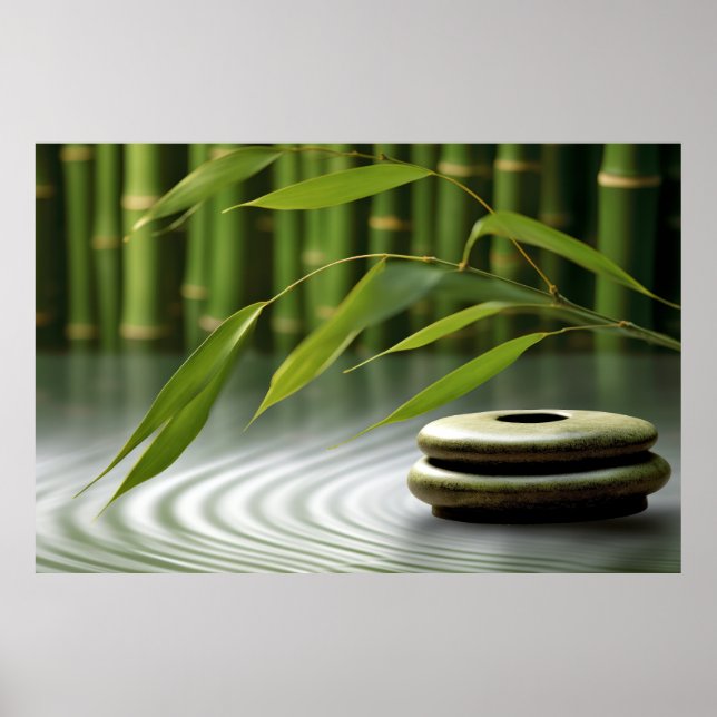 Bamboo Forest Tranquil Peaceful Nature  Poster (Front)
