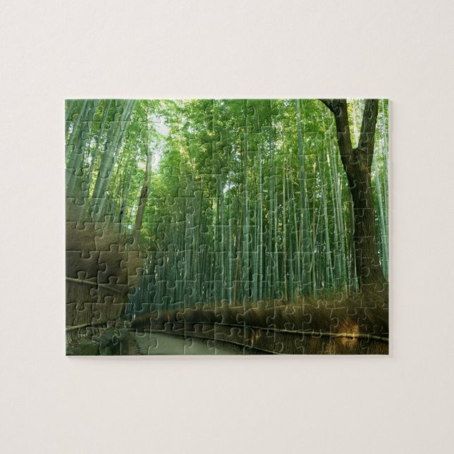 Bamboo Forrest in Arashiyama, Sagano, Kyoto, Japan Jigsaw Puzzle (Horizontal)