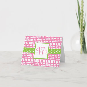 Bamboo & Grosgrain Monogrammed Note Cards