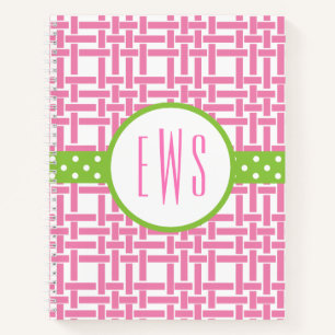 Bamboo & Grosgrain Monogrammed Spiral Notebook