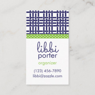 Bamboo & Grosgrain Personalized Business Cards