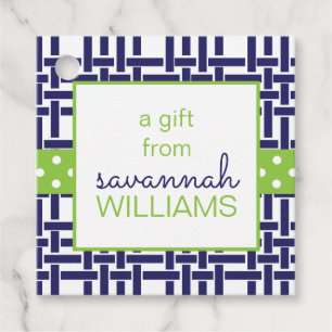 Bamboo & Grosgrain Personalized Gift or Favour Tag