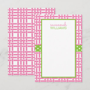Bamboo & Grosgrain Personalized Note Cards