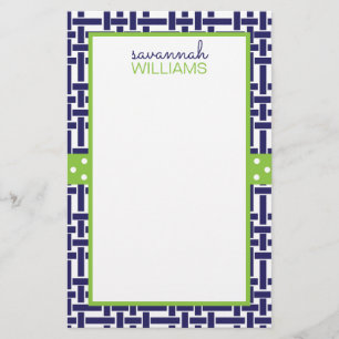 Bamboo & Grosgrain Personalized Stationery