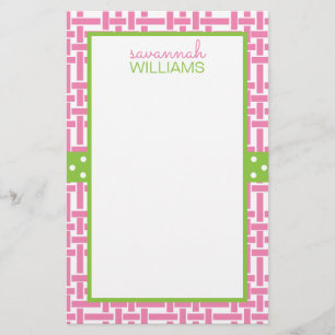 Bamboo & Grosgrain Personalized Stationery