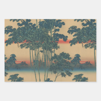 Bamboo grove and summer evening"竹林と夏の夕刻" wrapping paper sheet