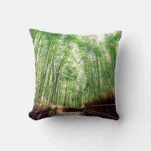 Bamboo Grove Arashiyama, Kyoto, Japan Throw Pillow