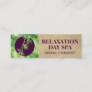 Bamboo Icon   Palm Leaf Background Mini Business Card