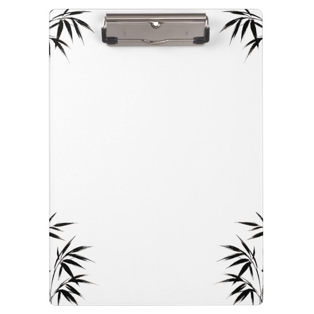 Bamboo Ink Illustration – Zen Design on Clipboard (Front)