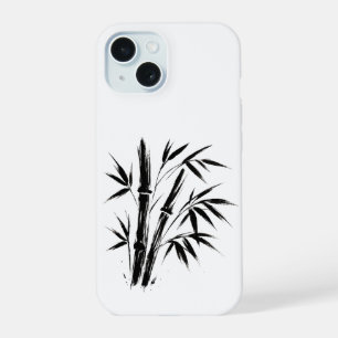 Bamboo Ink Illustration – Zen Design on iPhone 15 Case