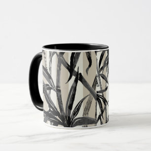 Bamboo Jungle Hawaiian Stripe - Black and Taupe Mug