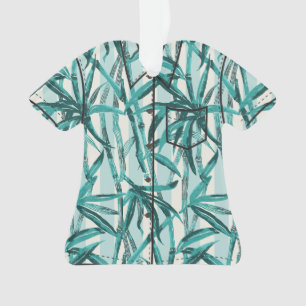 Bamboo Jungle Hawaiian Stripe - Teal Ornament
