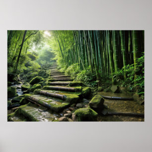Bamboo Landscape Meditation Serene Calm Poster